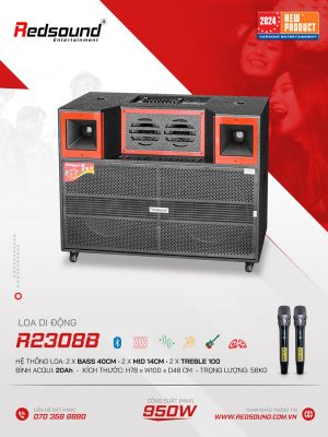 Loa kéo di động Redsound R2308B bass 4 tấc đôi 2 Redsound Vietnam Loa kéo 4 tấc đôi Redsound R2308B