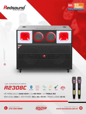 Loa kéo di động Redsound R2308C bass 4 tấc đôi 3 Redsound Vietnam Loa kéo di động Redsound R2308C | Thông tin chi tiết