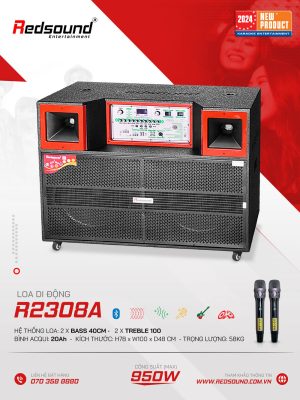 Loa kéo di động Redsound R2308A Bass 4 tấc đôi 2 Redsound Vietnam Loa kéo di động Redsound R2308A