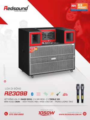 Loa kéo di động Redsound R2309B bass 5 tấc đôi 1 Redsound Vietnam Loa kéo di động Redsound R2309B