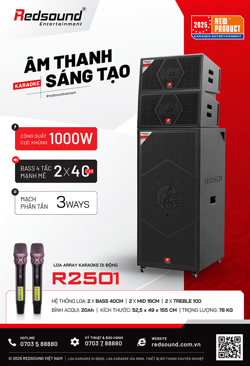 Loa Array di động Redsound R2501Bass 4 tấc đôi đứng 5 Redsound Vietnam R2501 0 1 Redsound Vietnam