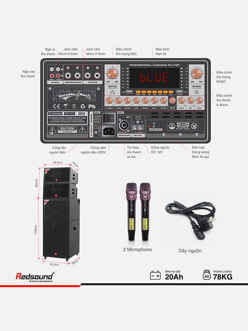 Loa Array di động Redsound R2501Bass 4 tấc đôi đứng 8 Redsound Vietnam R2501 board 1 Redsound Vietnam