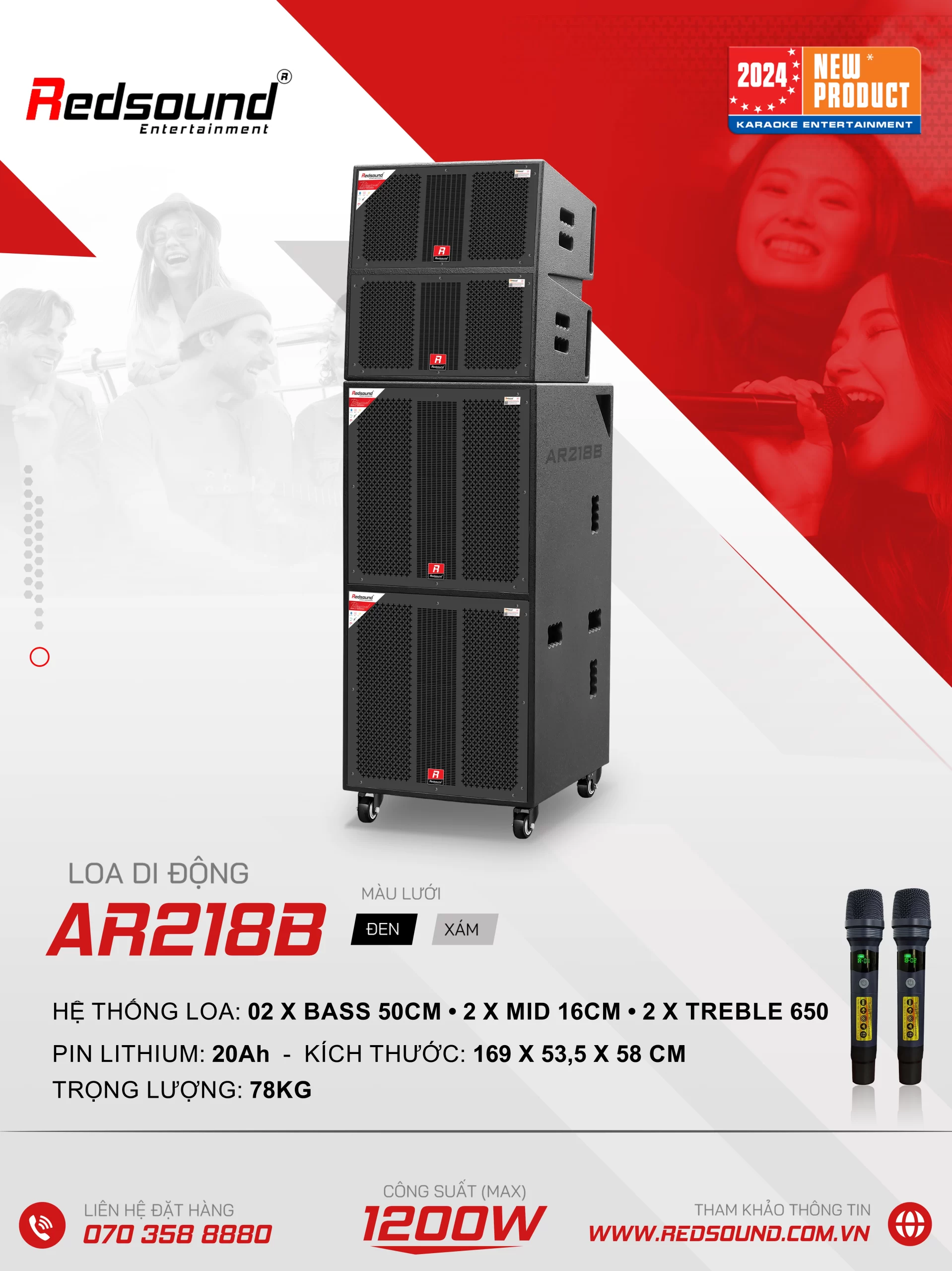 Loa array di động Redsound AR218B 6 Redsound Vietnam Loa array di động Redsound AR218B công suất 1200W